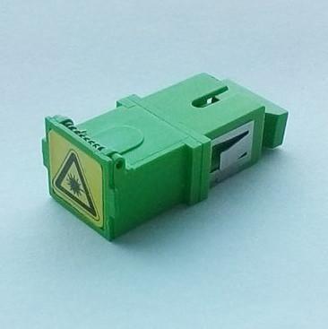 China Dust shutter Fiber Optic Adapter , green hat optical fiber adapter for sale