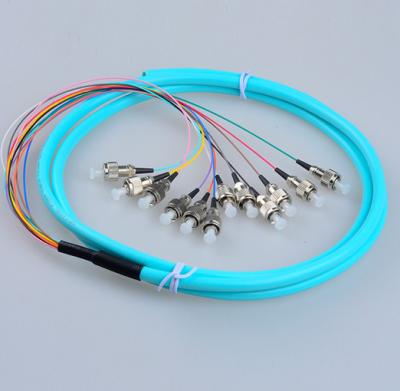 China 12 Core Bundle Pigtail  Fiber Optic Patch Cord 1 Meter Customized Length Ftth Fiber Optic Jumper for sale