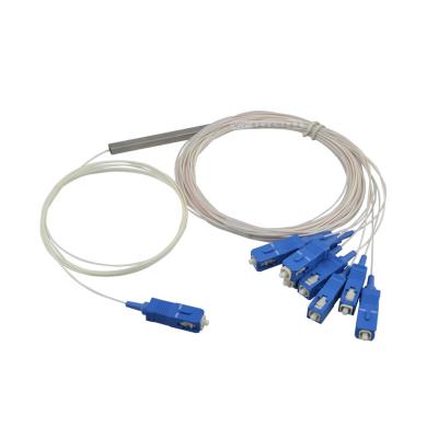 China 1×8 PLC Vezel Optische Splitser, ABS Pakket, 0.9mm Kabel voor FTTX-netwerken/PON-Netwerken Te koop