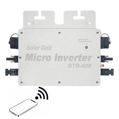 China Solar Inverter 800W WiFi Micro Control Tie Grid GTB-800 Auto ID DC To AC Solar Inverter 120V 230V 280mmx200mmx40mm for sale