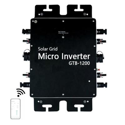 China GTB-1200 Solar Micro Grid Tie Inverter 1200W Inverter Wifi Monitoring 110V 230V AC Output Waterproof IP65 365mm*300mm*40mm for sale