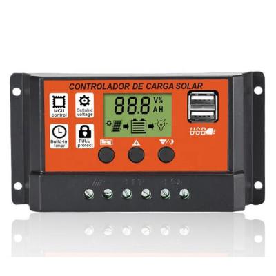 China Charger Controller 10A PWM Charging Controller With LCD Display Dual USB Solar Charging Controller Auto Paremeter Adjustable Display Regulator Charge 12V 24V for sale