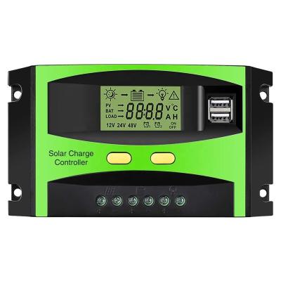 China Solar Charge Controller 30A Charger Controller 12V/24V Solar Panel Smart Regulator with Dual USB Port and PWM for sale