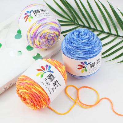 China High Quantity Viable Wholesale Rainbow Knitting Crochet Yarn Multi Colors Harden Yarn Milk Cotton Yarns for sale