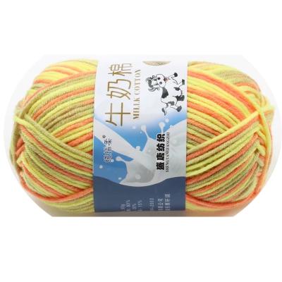 China Sustainably Supportive Customization 5 Ply Broom Yarn Milk Cotton Mixed Color Cotton Yarn Crocheting Knitting for sale