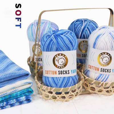 China Sustainable Wholesale Anti Shrinking Sock Anti Pilling Yarn Knitting Spun Cotton Yarns for sale