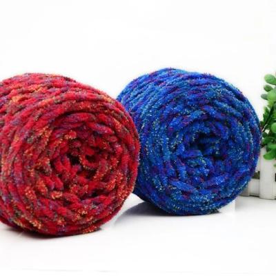 China Polyester Dyed Blanket Yarn 175g Yarn Heavy Chenile Yarn For Knitting for sale