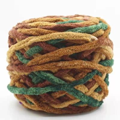 China Dyed 8 Mm Chenille Yarn Knit Chunky Yarn Yarn Polyester For Weaving for sale