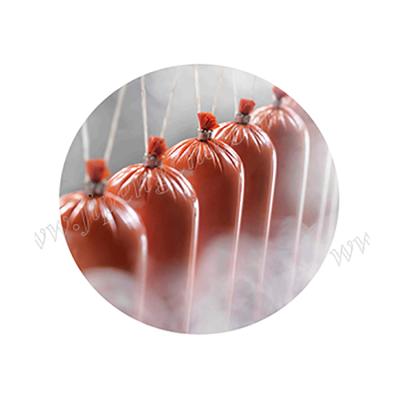 China Permeable For Smoking 2021 Hot Selling Artificial Plastic Ham Casing Smoke Tube Sausage Casings for sale