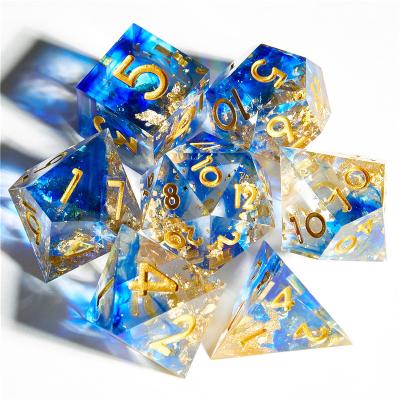 China Hot selling dnd sharp resin dice used in Dungeons and Dragons role-playing game gambling dice set Sharp dice for sale