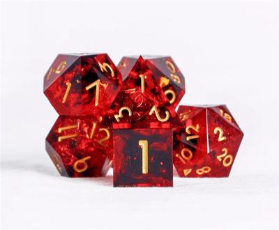 China Wholesale bladed dice game dice set dnd polyhedron custom green blue black dungeons and dragons resin rpg bladed dice Sharp dice for sale