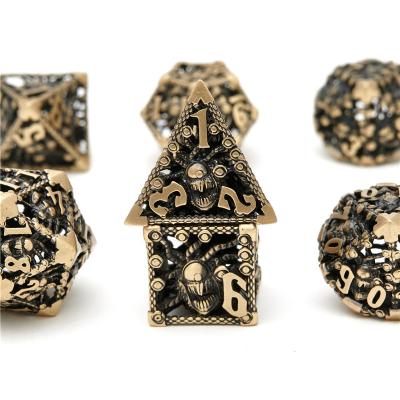 China New Hot Sale d&d Dice Polyhedron 7-eyed Monster Hollow Dice Dungeons and Dragons Custom metal rpg dnd Dice set 850*850 hollow for sale