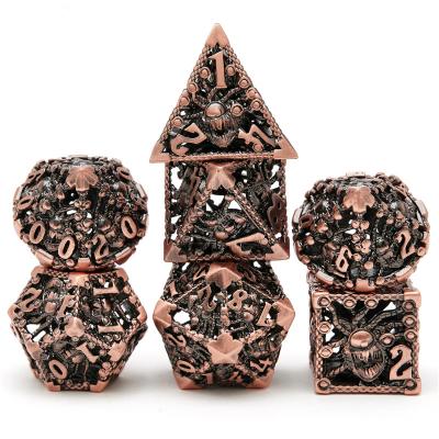 China New hot sale d&d die hollow dice metal eyed dungeons and dragons polyhedron 7 monster custom RPG dnd dice die set 850*850 hollow for sale