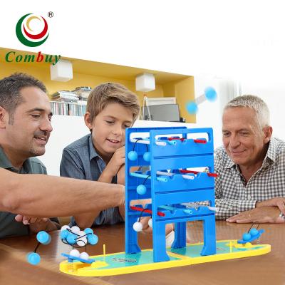 China Improve Child's Ability Manual Interactive Table Board Toys Pulling Ball Ejection Ladder Game for sale