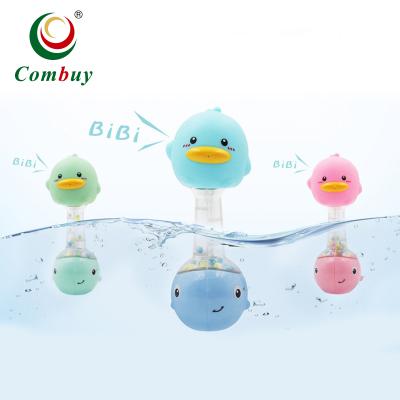 China 6PCS Funny Cute Duck Baby BB Bath Gift Squeaky Toy Baby Rattle for Baby for sale