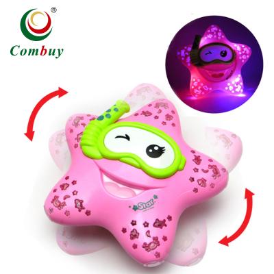 China Flashing Light Musical Baby Toy Starfish Music Projection Baby Rotating Toy for sale