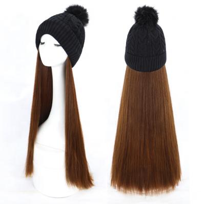 China Fashion Silky Straight Wig Cap Women's Long Silky Straight Wave Hair Cap Wig Knitted Hot Long Wig Silky Straight Wig Women for sale