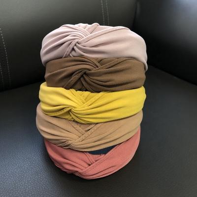 China New Design Luxury Colorful Head Wrap Hairband Women Headband Twisted Knotted Hair Band For Girls for sale