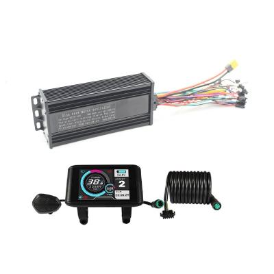 China 36V 48V 52V 1500W-2000W 45A 3 mode sine wave ebike controller with hall or non-hall LCD display colorful motor 212x86.5x48.5mm for sale