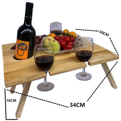 China Contemporary Wooden Outdoor Table Wine Table Portable Folding Couples Square Wine Picnic Table for sale