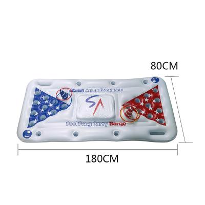 China Modern Float Game Pool Party Inflatable Beer Table 28 Cup Hole Row Game Inflatable Floating Table for sale