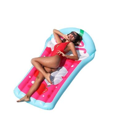 China Modern Juice Floating Row Water Inflatable Bedwater PVC Row Bed Milk Tea Inflatable Floating Float Platform for sale