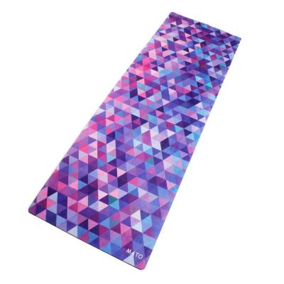 China Foldable Non Slip Washable Anti Fade Color Microfiber Sustainable Non-Slip Organic Natural Rubber Natural Rubber Printed Custom Suede Yoga Mat for sale