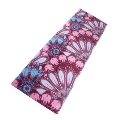 China 2021 Anti-slip Customized Non-slip Eco-friendly Personality Flower Pattern Washable Foldable Yoga Mat Suede Sports Surface for sale