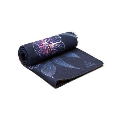 China Compressed Custom Printed Soft Microfiber Bath Sports Travel Non Slip Fabric Yoga Mat Towel for sale