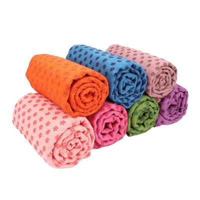 China Compressed Hot Eco-Friendly Quick Dry Thick Square Sports Cool Yoga Towel Non-slip Pilates Towel Anti Slip Yoga Towel Custom Printing for sale