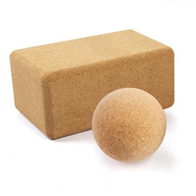 China Sustainable Eco-Friendly Non-Toxic Comfortable Non-Toxic Exercise Non-Slip Absorbent Wood Brick Recycled Custom Yoga Cork Block for sale