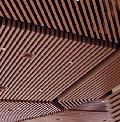 China Artistic hot sale wooden pvc composite ceilings pvc composite ceilings modern design wooden wpc artistic faux batten false ceiling for sale