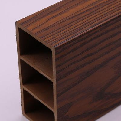 China Square Timber Waterproof Wpc Wood And Plastic Composite Tube For Interior Decorative Hollow Wood Lath for sale