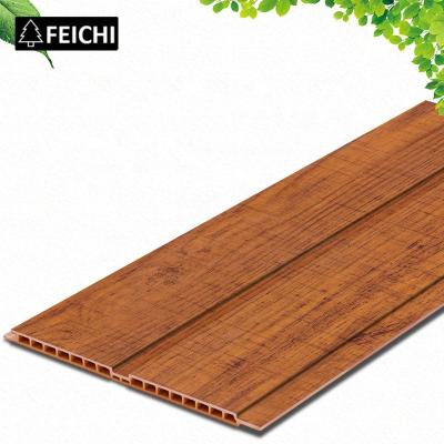 China Artistic Wood PVC/WPC Fireproof Moistureproof Plastic Composite Ceilings Integrated Decorative Wall Panel Ceiling Design Interior Wall Panel for sale