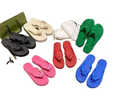 China Around gocci high quality designer GG 2022 fashionable women slides flat sandals new design suka slippers flip flops women sandal wanita for sale