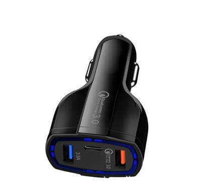 China TE-368 qualcomm dual usb 3.5A c port car phone QC3.0 universal fast charging electric portable universal android type c port car for sale