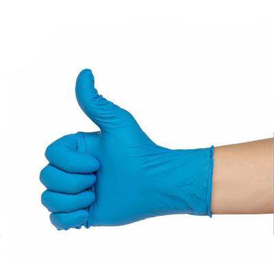 China Disposable Blue Food Service Nitrile And Hair Washing Powder Free Gloves for sale