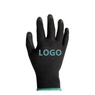 China Durable factory 13G polyester knitted esd pu coated electric hand gloves for sale