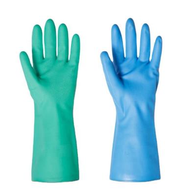 China 2021 Manufacturers China Nitrile Skid Proof Green Protective Gloves For Household for sale