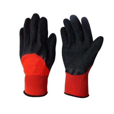 China Comfortable Latex Crinkle Safety Work Hand Protection Coated Gloves For Household Gardening Construction for sale