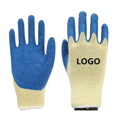 China Working Gloves Wholesale Price Latex Ply Coated Safety Work Gloves Breathable Construction for sale