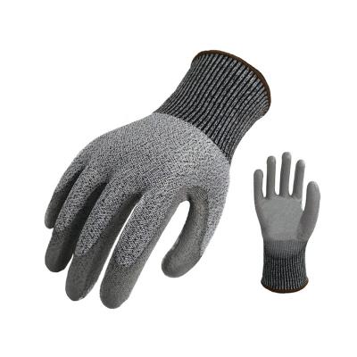 China New Design Anti-cut Polyester Safety Hand Glove Custom Work PU Coated Gloves for sale