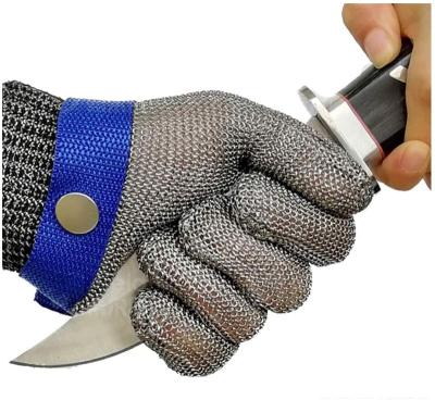 China Anti-Cutting Cut Stainless Steel Mesh Metal Wire Gloves Level 9 Durable Butcher Rust Resistant Kitchen Cutting Heavy Duty for sale