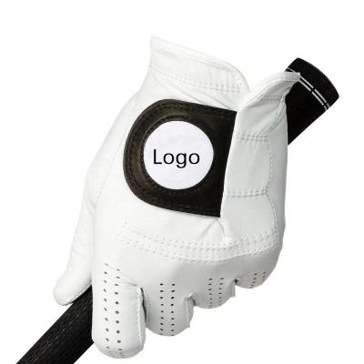 China Best Selling Soft Comfortable Feel White Right Left Cabretta Leather Golf Gloves Breathable for sale