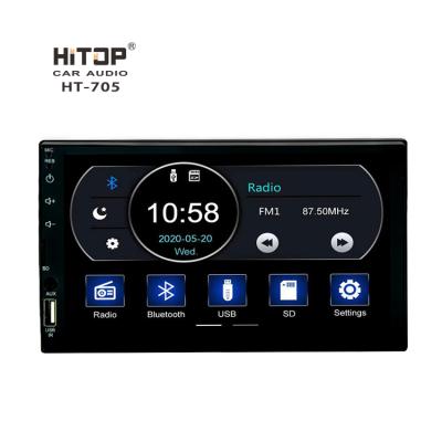 China Output power can charge for mobile phone or other USB device. 2 Din Car Stereo FM/MP3/MP4/Audio/Video/USB Car Stereo 7 Inch Screen Car MP5 Player With MIC for sale