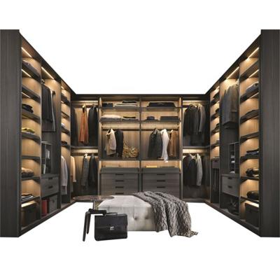 China Adjustable Cost-effective Customizable Modern Lightweight Luxury Cloakroom Wooden Clothes (Size) Wardrobe for sale