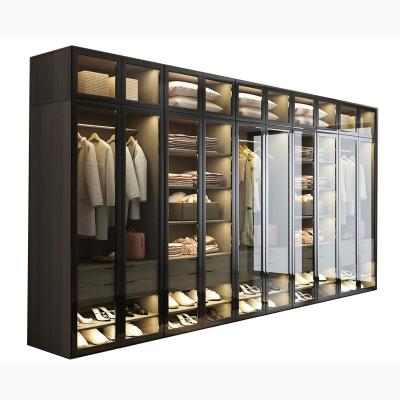 China Modern Style Adjustable Light (Size) Luxury Wardrobe With Glass Door for sale