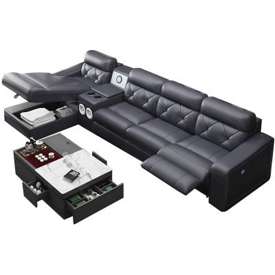 China (Hight) Living Room Furniture Electric Function Adjustable Leather Sofa for sale