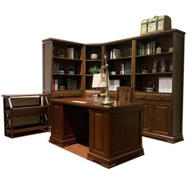 China (Other) Customized High End Classic Solid Wood Adjustable Bookcase With Glass Door for sale