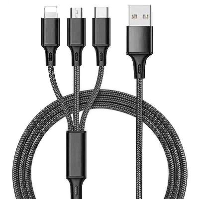 China Data Transmission Usb C Charger Mobile Phone Fast Android USB C Cable 3 in 1cable for sale